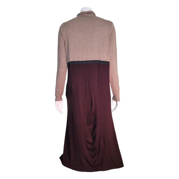 SWEETSALT Brown Rabbit Hair Blend Knit Long Sleeve Dress Sz Medium Modest Church - Picture 5 of 9